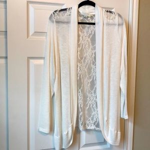 Forever 21 plus white/ivory duster